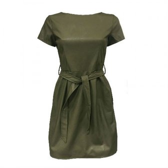 Leather Look Dress Army