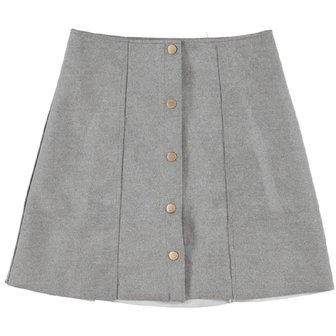 Desi Button Skirt Grey