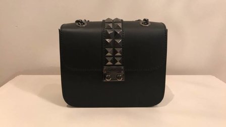 V Inspired Stud Bag Black