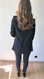 Nina Striped Suit Black