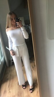 White Pliss&eacute; Pants