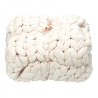 Chunky Knit Blanket Beige