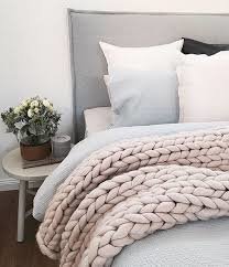 Chunky Knit Blanket Beige