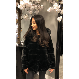 Faux Fur Coat Black