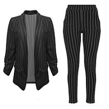 Nina Striped Suit Black