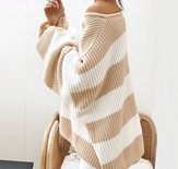 NHS Striped Sweater Beige