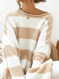 NHS Striped Sweater Beige