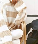 NHS Striped Sweater Beige