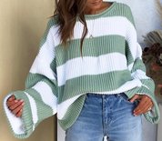 NHS Striped Sweater Green