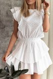 Broderie Ruffle Dress White