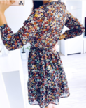 Mira Flower Tie Dress Black