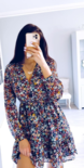 Mira Flower Tie Dress Black