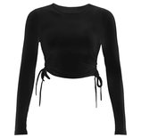 Lace-up Crop Top Black