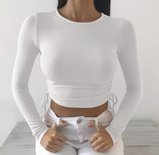 Lace-up Crop Top White