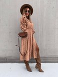 Dots Maxi Dress Beige/Pink
