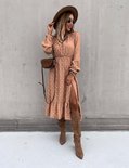 Dots Maxi Dress Beige/Pink