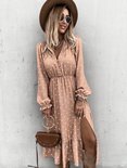 Dots Maxi Dress Beige/Pink