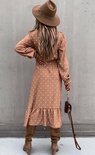 Dots Maxi Dress Beige/Pink