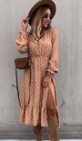 Dots Maxi Dress Beige/Pink