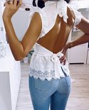 Broderie Open Back Top White