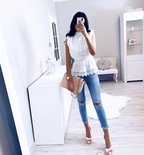 Broderie Open Back Top White