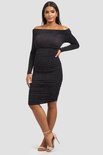 Off-Shoulder Sparkle Dress Black