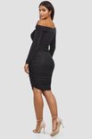 Off-Shoulder Sparkle Dress Black