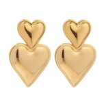 Double Heart Earrings Gold