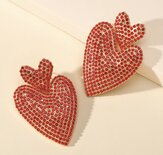 Heart Earrings Red