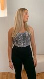 Anna Corset Glitter Top - Silver