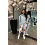 Destroyed Denim Blouse