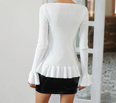 NHS Ruffle Top White
