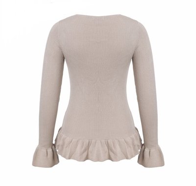 NHS Ruffle Top Beige