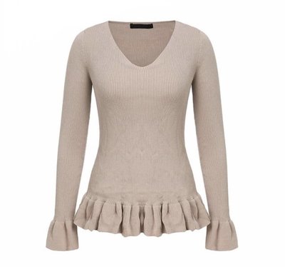 NHS Ruffle Top Beige