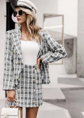 NHS Tweed Blazer Skirt Set