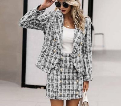 NHS Tweed Blazer Skirt Set