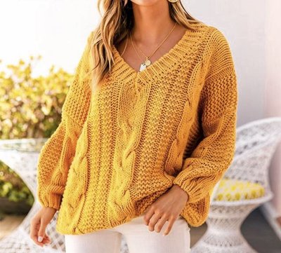 NHS Cable Sweater Yellow