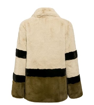 NHS Tri Colour Faux Fur Coat