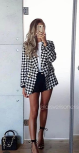 NHS Pie de Poule Button Blazer