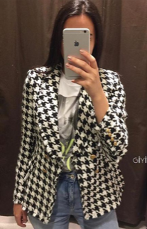 NHS Pie de Poule Button Blazer