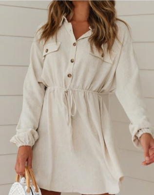 NHS Linnen Dress White