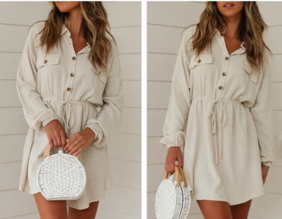 NHS Linnen Dress White