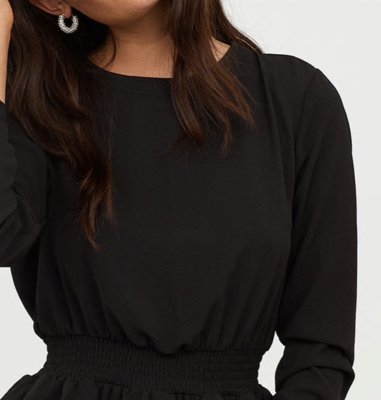 NHS Bow Sleeve Dress Black