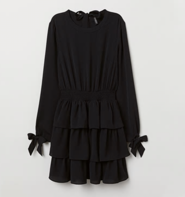 NHS Bow Sleeve Dress Black