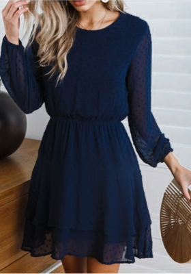 NHS Dots Dress Blue