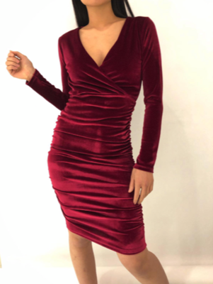 Velvet Dress Bordeaux