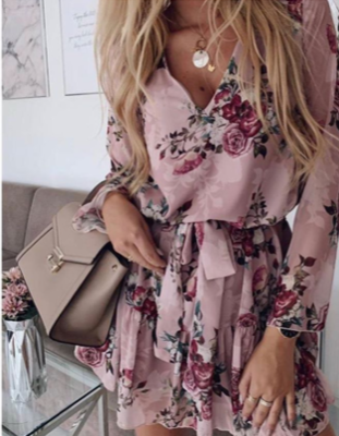 Flower Bow Dress Pink