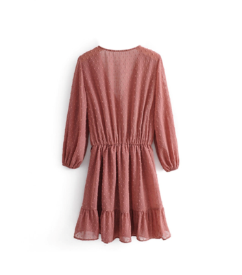 Dots Wrap Dress Old Pink