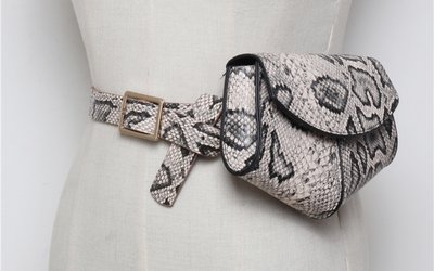 Waist Snake Bag Beige