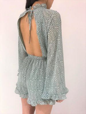 Leo Open Back Jumpsuit Green